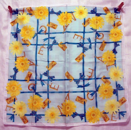 Elegance S.A. Paris cotton bandana kerchief scarf Mon Cheri chrysanthemum ll2236