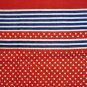 Red white blue stripes and polka dots cotton scarf bandana kerchief vintage ll2245