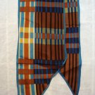 Vera bias cut long silk plaid scarf autumn colors vintage ll2311