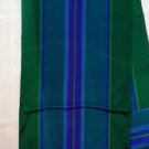 Liz Claiborne long silk scarf jewel tone stripes greens purple blues vintage ll2326