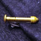 Nut and bolt tie pin or lapel clip gold tone vintage ll2341