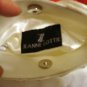 Jeanne Lottie mother of pearl discs white satin evening bag shoulder strap unused vintage ll2386