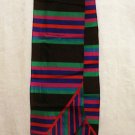 Liz Claiborne bias cut long silk scarf horizontal stripes unused vintage ll2397