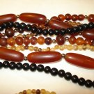 Multi strands of mixed plastic beads necklace brown and black vintage ll2421