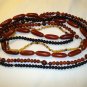 Multi strands of mixed plastic beads necklace brown and black vintage ll2421