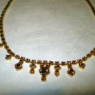 Kramer New York amber rhinestone necklace 1950s demure perfect vintage ll2478