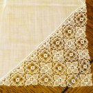 Linen and lace wedding hanky excellent vintage ll2479