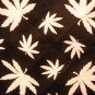 Cotton scarf bandana white leaves on black unused ll2493