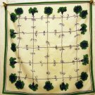 Vera green carnations scarf synthetic excellent vintage  ll2498