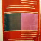 Long silk scarf red pink purple rolled hem excellent vintage  ll2502