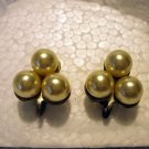 Triad of cultured pearls screwback earrings lustrous vintage ll2526