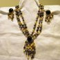 Mixed plastic beads necklace clip earrings demi parure vintage costume jewelry ll2539