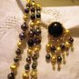 Mixed plastic beads necklace clip earrings demi parure vintage costume jewelry ll2539