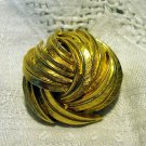 D'Orlan brushed gold tone scarf clip pendant swirled feathers signed vintage jewelry ll2558