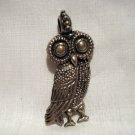 Stylized owl pendant 925 sterling silver great detailing vintage ll2613