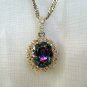 Sterling silver mystic topaz clear quartz elegant pendant preowned as new ll2598