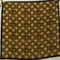 Elaine Gold Collection XIIX straw flowers on checkerboard silk scarf square brown tan as new ll2756