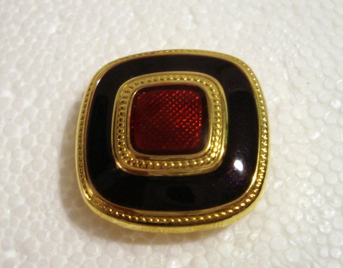 Classic clip earrings gold tone enamel cloisonne squares excellent vintage ll2767