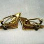 24K gold filled clip earrings made Germany 2 texture finish modern styling as new vintage ll2768