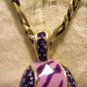 Sigal 925 sterling silver enamel amethyst pendant as new ll2769