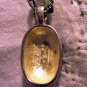 Sigal 925 sterling silver enamel amethyst pendant as new ll2769