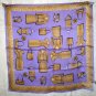 Collection XIIX leopard print clothing on lilac silk scarf  as new vintage ll2781