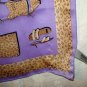 Collection XIIX leopard print clothing on lilac silk scarf  as new vintage ll2781