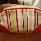 Elizabeth Arden striped canvas cosmetic bag snap out key ring unused vintage ll2802