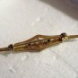 Antique reproduction bar pin brooch gold tone and rhinestones preowned ll2819