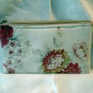 MaggiB cosmetics bag wipe clean lining muted floral unused ll2830