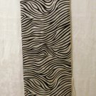 Zebra striped long silk coat scarf double thick with fringe as new vintage ll2854