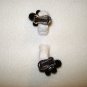 Sherman faceted black glass bead earrings clusters clip back vintage ll2857