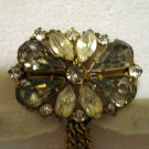 Rhinestone pin brooch with chandelier drops Victorian look dramatic vintage ll2875