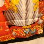 Chinese theatre large silk scarf frame-able outrageous unused pre-owned ll2893