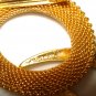 Gold mesh circle pin with polished gold tone oval vintage ll2907