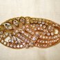 Gold tone and rhinestones elegant paisley shaped brooch preowned  ll2910