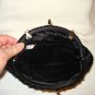 Beads and black sain evening bag with wrist chain kiss close excellent pre-owned ll2924