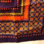 Echo Klimt-like multi color maroon tangerine taupe silk square scarf vintage ll2969