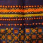 Echo Klimt-like multi color maroon tangerine taupe silk square scarf vintage ll2969