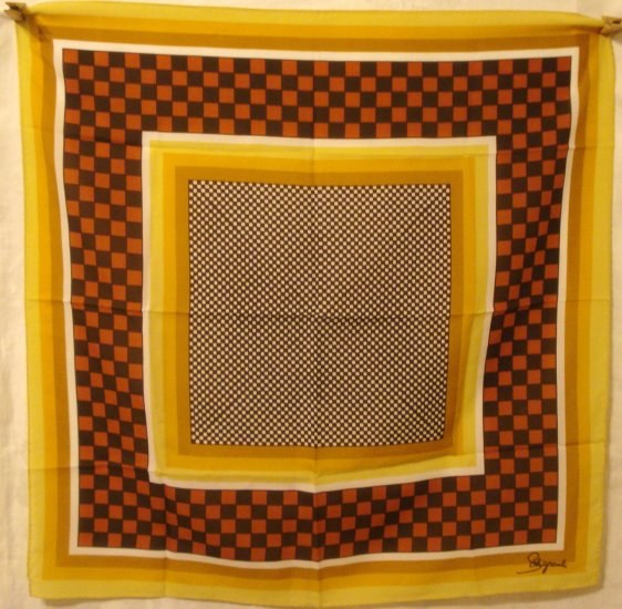 Schaparelli by Glentex polyester square scarf checks stripes ll2993