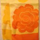 Bright 1960s orange yellow long scarf bold floral acetate satin excellent ll2994