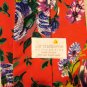 Liz Claiborne Accessories men's neck tie floral on red excellent pre-owned ll2996