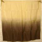 Ombre shaded bone to brown silk scarf square lightweight very good vintage ll3002