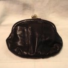 Black leather change purse 2 compartments Rga vintage ll3012
