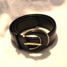 Liz Claiborne black leather belt medium excellent preowned ll3023