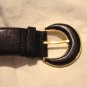 Liz Claiborne black leather belt medium excellent preowned ll3023