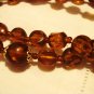 Double strand necklace rootbeer beads West Germany vintage ll3024