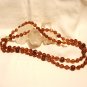 Double strand necklace rootbeer beads West Germany vintage ll3024
