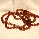 Double strand necklace rootbeer beads West Germany vintage ll3024
