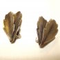 Bell Trading Post nickel silver clip earrings Textured leaves vintage ll3054